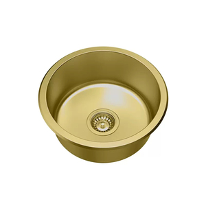 Fregadero de Cocina de Barra Impermeable de Una Sola Cubeta, Diseño Curvo Liso y Completo, Troquelado Profundo, Personalizado, de Montaje Inferior - Product Image 3