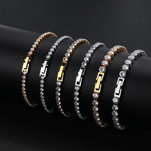 Watch Clasp Tennis <b>Bracelet</b> Necklace | 18K PVD Stainless Steel AAA Zircon Chain Jewelry for Men Women - Product Image 1