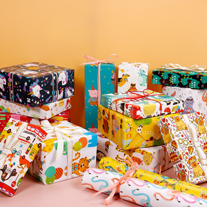 Cartoon Style <strong>Wrapping</strong> <strong>Paper</strong> Roll Gift Wrap Craft <strong>Paper</strong> Decor Gifts for <strong>Wedding</strong> Birthday Holiday Baby Shower Kids Coated <strong>Paper</strong> - Product Image 5