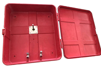 Armoire murale personnalisable en PRV rouge étanche pour équipement de sécurité et enrouleur de tuyau d'incendie à usage commercial, facile à utiliser
