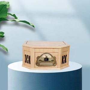 Tourne-disque <span class=keywords><strong>vinyle</strong></span> classique en bois au design vintage avec cornet de gramophone, radio FM <span class=keywords><strong>USB</strong></span>/SD - Product Image 6