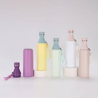 Bouteille d'eau portable en acier inoxydable double paroi 500 ml, isolée sous vide, sans BPA, anti-fuite, écologique, avec couvercle à corde, forme cola, pour le camping