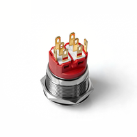 Interruptor de Botón de Tránsito Ferroviario de Acero Inoxidable de Grado Industrial IP65 1NO con Anillo LED Iluminado de 220V