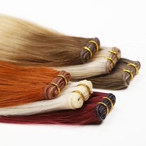 Extensiones de cabello de trama genius, cabello humano 100% Remy, cabello virgen ruso de doble estiramiento, máquina marrón, nueva trama Genius atada a mano - Product Image 6