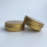 Pot rond en aluminium doré de 120 ml (120 g, 4 oz) pour pomade, huile, crème à barbe, savon, emballage de stockage, boîte en étain, boîte à bougies, boîte en étain