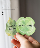Mini-notes autocollantes créatives en forme de feuilles d'extraterrestres, étiquettes imprimées de haute qualité pour le bureau, vente en gros, notes adhésives personnalisées