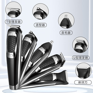 Tondeuse à cheveux électrique 5 en 1, lame en acier inoxydable, batterie 2000 MAh, lavable, pour hommes, coupe de barbe et de poils du nez - Product Image 1