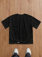 T-shirt pour homme à imprimé floral noir, manches courtes, col rond, décontracté, 100% coton, imprimé numérique, tissu jersey respirant