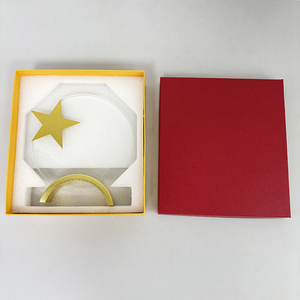 Nuevo diseño, Círculo <span class=keywords><strong>de</strong></span> metal dorado, plateado y bronce con premios Star Crystal Trophy - Product Image 3