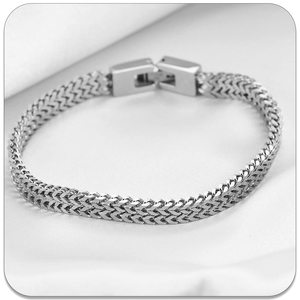 Bracciale Punk <span class=keywords><strong>Rock</strong></span> in Acciaio Inossidabile da 6mm, Bracciale a Catena a Maglie a Serpente, Accessorio Regalo - Product Image 4