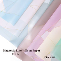 Papier d'emballage imperméable double face en PE, résistant à la graisse, recyclable, jetable, pour bouquets, avec ligne magnétique, vente en gros