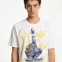 Camiseta de Moda con Estampado Personalizado, 100% Algodón, Impresión DTG, Diseño Urbano, Venta al Por Mayor, Ropa Ecológica