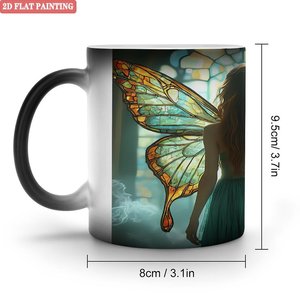 Mug à sublimation personnalisé, noir givré, 11 oz, en céramique, tasse à changement de couleur, design photo paysage - Product Image 1