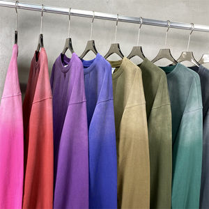 Camiseta personalizable de algodón lavado ácido de manga larga lisa de peso pesado básico - Product Image 4