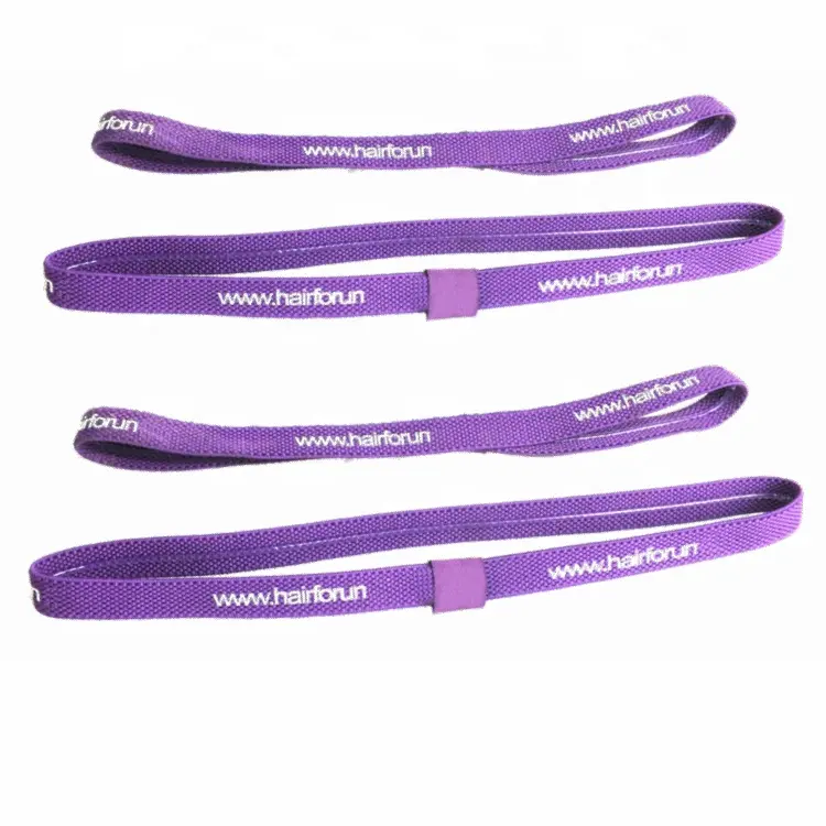 Custom Print / Jacquard Logo Non Slip Silicone Unisex Slim Elastic Sweat Headbands