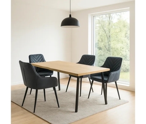 Chaise de salle à manger en tissu gris moderne à livraison rapide, vente chaude, prix bas, pour appartement, villa, maison, salle à manger - Product Image 5