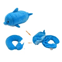 2 en 1 Oreiller convertible en U en peluche Animal Voyage Cou Support pour Enfants Adultes Portable & Mémoire Caractéristique Rempli de Micro Perles