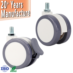 2.5 polegadas giratória universal rodízio médico roda duplo nylon enfermagem instrumento móveis rodízios para uso hospitalar - Product Image 1