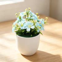 Mini-bonsaï de Dianthus artificiel réaliste de qualité professionnelle, fleurs en soie en pot, style nordique, pour Noël, décoration moderne pour entreprises et maisons