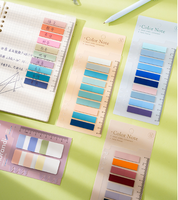 Onglets autocollants Morandi Color PET avec règle en PP, notes inscriptibles, étanches, pour étudiants, onglets adhésifs pour livres
