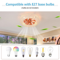 Moteur à courant continu contemporain Salon Maison Télécommande Corde de chanvre ABS Led Ventilateurs de plafond décoratifs
