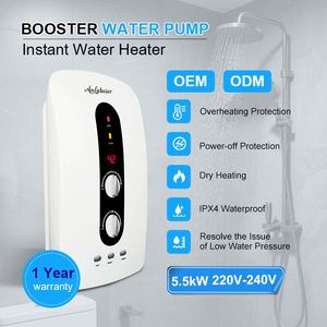 Direct en gros électrique 5500W eau chaude instantanée douche murale LED Bosster pompe bouton interrupteur pour hôtel salle de bain utilisation - Product Image 4