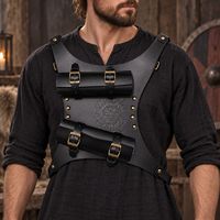 Sangle de ceinture en cuir réglable à double épaule, style médiéval européen et américain, pour costumes et accessoires de cosplay