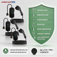 Smart NACS untuk Pengisi Daya EV Portabel 3.5kW 16A yang Dapat Disesuaikan Bersertifikasi CE ROHS Level 2 Mode 2 NEMA 14-50 Layar Timer 5m/7.6m/10m