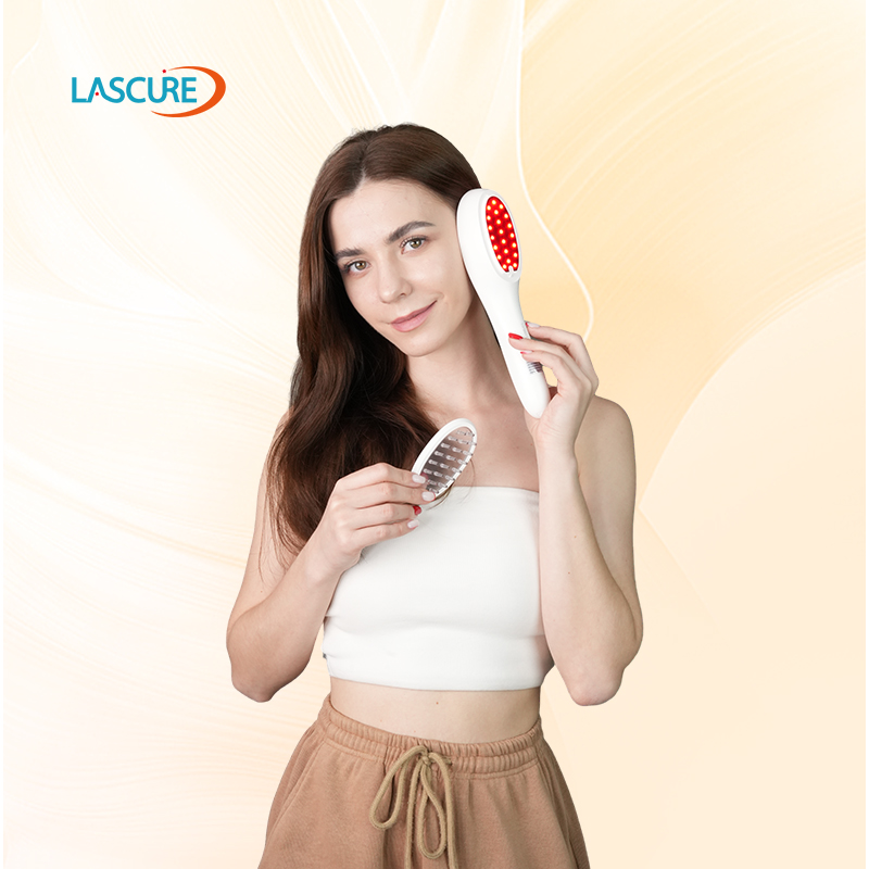 Hair Brush Heating Treatment Rechargeable Micro Vibration Massage Red Light Waterproof Laser Scalp Massaging Comb