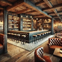 Cabinet de boîte de nuit moderne personnalisé comptoir de bar de pub en bois avec éclairage LED pour affichage intérieur et conception de décoration