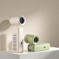 Ventilateur portatif rechargeable, mini ventilateur turbo, 19500 tr/min, flux d'air puissant, 3000 mAh, ventilateur personnel pliable pour les voyages et les activités de plein air