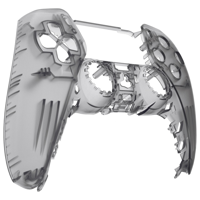 EXtremeRate Custom Shell Clear Black Front Wholesale Replace Housing Cover Case for PS5 Controller Gamepad