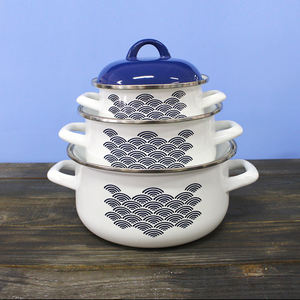 Jinwujo — casseroles et casseroles en fonte émaillé, 3 pièces, ustensiles de cuisine, casseroles, ensemble - Product Image 3