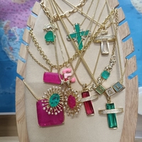Joyería personalizada Paraiba colgante en forma de corazón Brasil cristal fusión verde colores circón collar recién llegado