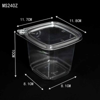 Op maat gemaakte 24oz tamper-evident transparante wegwerp plastic verpakkingsdoos met deksel voor verse salades, kruiden, fruit, noten en andere.