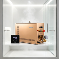 Générateur de vapeur électrique de luxe Rose 7 kW doré avec vidange automatique et affichage numérique pour cabine de douche vapeur et projets de bien-être