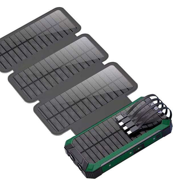 Newest Top Selling Foldable Waterproof Solar Power Bank 20000mah Portable Solar Phone Charger Outdoor Power Bank Mobile Power