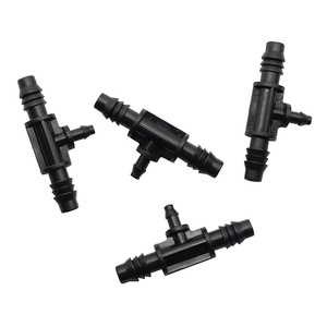 Connecteur en T à 8/12 branches pour système d'irrigation goutte à goutte Xiuning Horticulture, adaptateur de raccord de tuyau en PP noir - Product Image 1