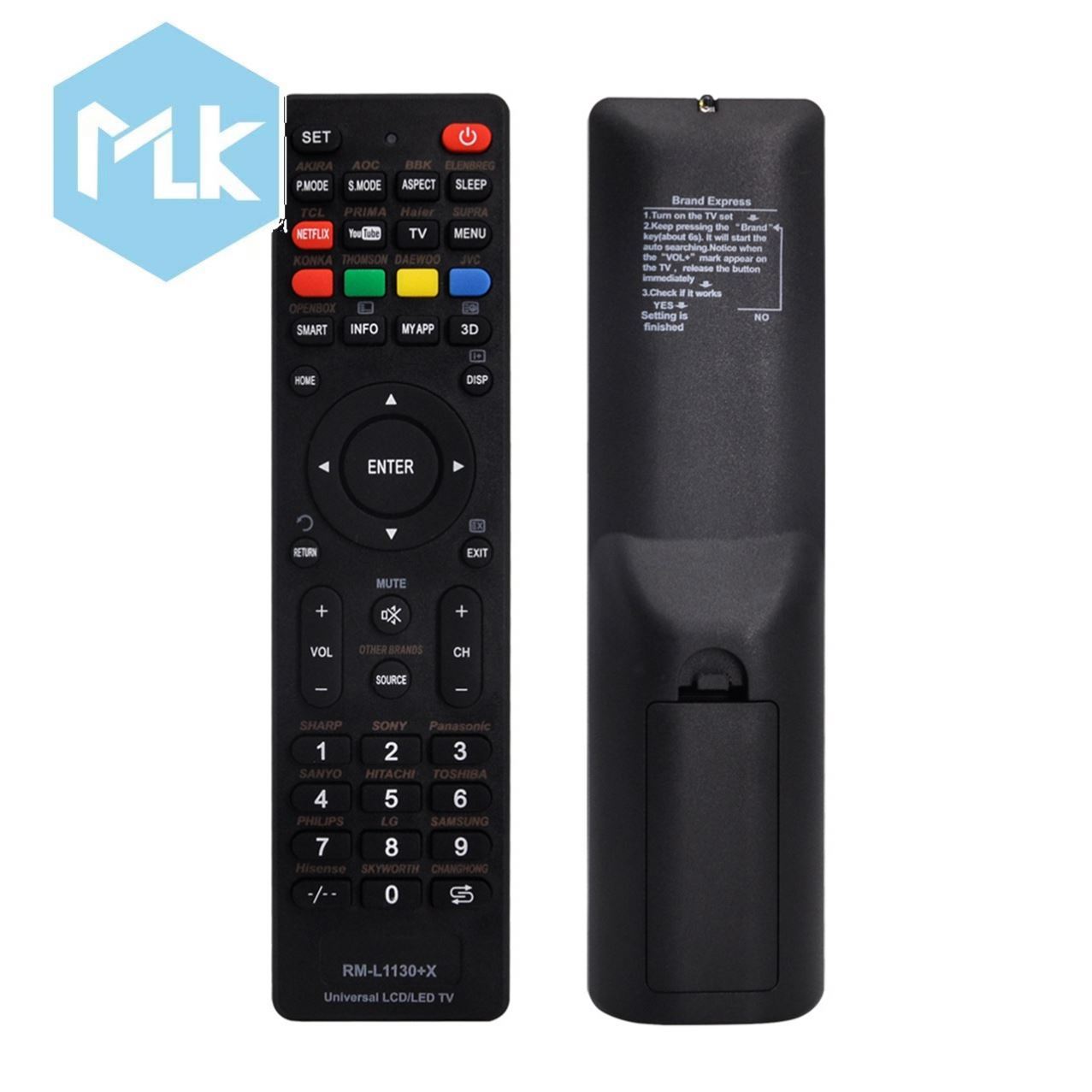 MLK Universal <strong>TV</strong> <strong>Remote</strong> Control RM-L1130+X (Black) Automatically Searching <strong>Code</strong>