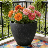 Pots de plantes en plastique peints, résistants aux UV, aspect pierre moderne, biodégradables et écologiques, pour la décoration de jardins, de maisons et de centres commerciaux