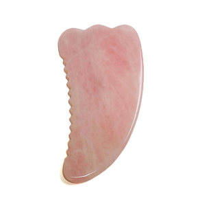 Outil de massage Gua Sha en quartz rose de grande taille, couleur rose - Product Image 5