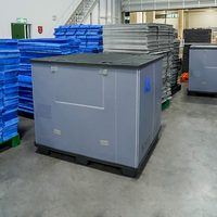 Caisse de manutention pliable en plastique HDPE pour chariot élévateur, type palette, avec fonction de chariot de manutention