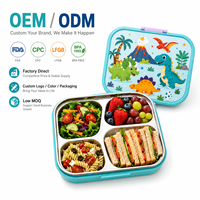 Boîte Bento Enfant en Acier Inoxydable 304 à 4 Compartiments Amovibles Anti-Odeur pour Vente en Gros