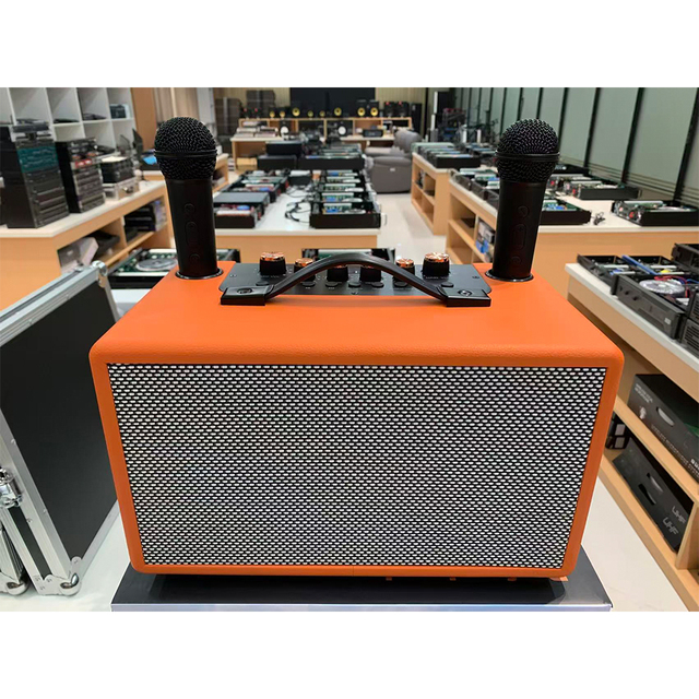 LS-201A Portable Wireless BT Speaker Perfect for Gatherings Party with Bass Effects and Equipped and 2 Wireless Microphones.