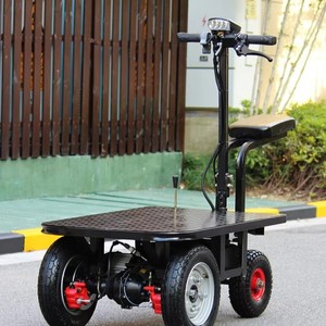 750 किलोग्राम भारी शुल्क इलेक्ट्रिक प्लेटफॉर्म ट्रोली कार्ट फ्लैटबेड कार्गो फोल्डेबल पोर्टेबल इलेक्ट्रिक शक्तिशाली प्लेटफॉर्म ट्रॉली - Product Image 5