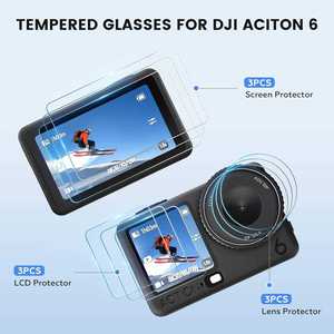 Film de protection en verre trempé OEM personnalisé HD transparent 2.5D 9H antistatique et antichoc pour écran et objectif de caméra DJI Osmo Action 1-6 - Product Image 2