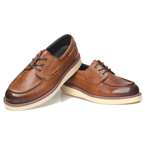 Chaussures bateau classiques élégantes pour hommes en cuir de vachette pleine fleur, mocassins décontractés durables en cuir véritable de qualité supérieure et confortables - Product Image 3