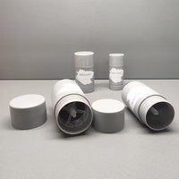 Fournisseur d'emballages cosmétiques : Tubes de baume déodorant vides en plastique gris avec bouchon rotatif scellé et sérigraphié, 15ml, 30ml, 50ml, 75ml