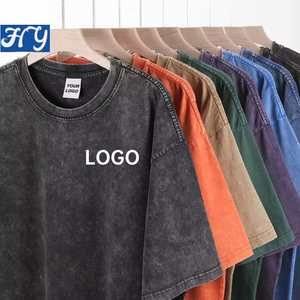 250G Schweres gekämmtes Baumwoll-T-Shirt für Herren, säuregewaschen, Vintage-Rundhalsausschnitt, Oversized Kurzarm-Shirt, Sommer Streetwear Casual Top - Product Image 2