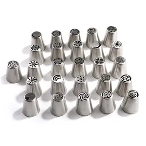 Wholesale Stainless Steel Cake Baking Tools Russian Nozzle Set cake decorating flower Mold piping tips